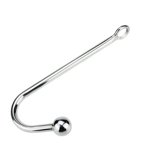 30 250mm stainless steel anal hook metal butt plug with ball anal plug