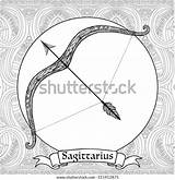Sign Sagittarius Zentangle sketch template