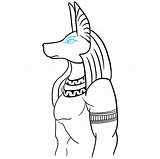 Anubis Draw Drawing Step Easy sketch template