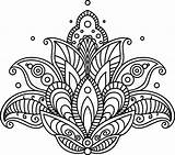 Paisley Flower Mandala Coloring Pages Drawing Pretty Vector Simple Line Designs Colouring Lotus Motifs Adult Doodle Zentangles Visit Big Mandalas sketch template