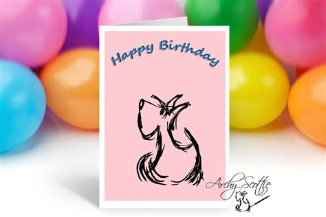 scottie dog happy birthday art greeting card etsy