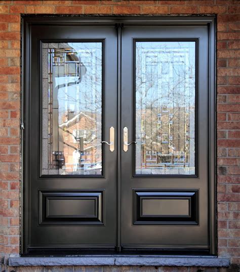 Steel Door System Grey Double Doors With Naples Glass Oakville