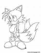 Coloring Prower Tails Sonic Miles Printable Pages sketch template