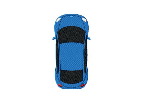 Car Top View Blue Machine Embroidery Design Daily Embroidery