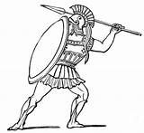 Drawing Soldier Warrior Greek Spartan Coloring Pages Soldiers Ancient Clipart Clip Trojan Athenian Sparta Halo Persian Warriors Greeks War Soul sketch template