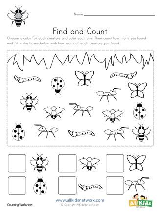 printable bug preschool math worksheets bugs  insects