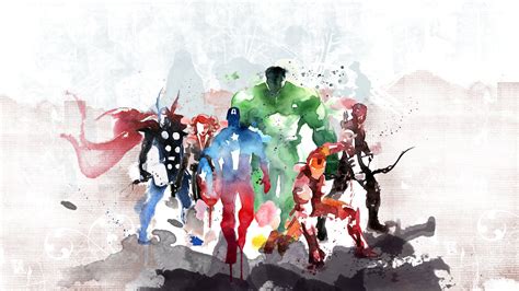 marvel avengers painting wallpaper wallpaperscom