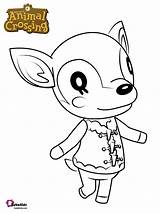 Crossing Animal Coloring Fauna Pages Deer Sheets Characters Bubakids Printable Colouring Villagers Animals Kids Fun Cartoon sketch template