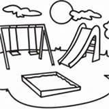 Playground Coloring Equipment Pages sketch template
