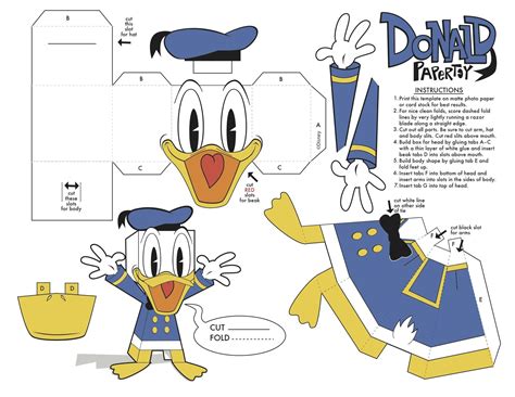 donald duck foldable papercraft  paper crafts origami crafts paper toys diy paper paper