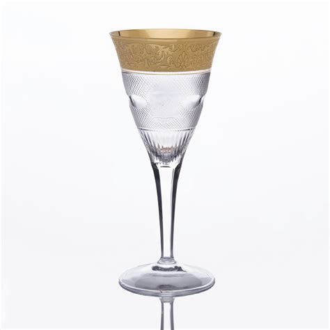 Moser Splendid Wine Glass 200 Ml Gold Olive Cut Evitro