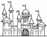 Castle Hogwarts Coloring Getdrawings sketch template