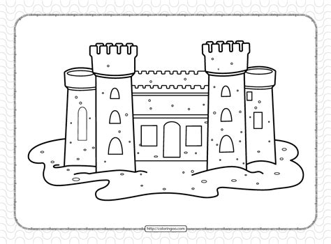 printable sand castle  coloring page