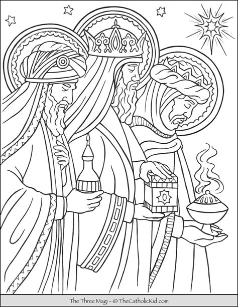 magi wise men coloring page thecatholickidcom