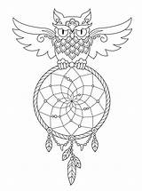 Dream Catcher Coloring Pages Dreamcatcher Owl Dreamcatchers Mandala Kids Adults Adult Mandalas Fun Colouring Attrape Catchers Printable Reve Native American sketch template