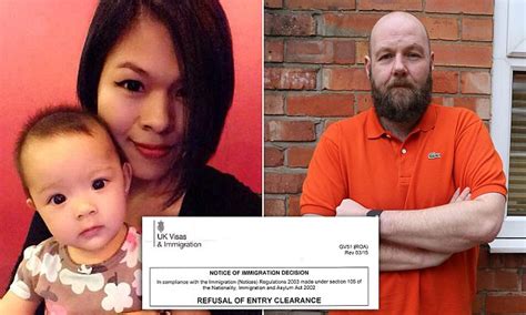 thai woman married to british man refused entry to uk because she gave birth on nhs daily mail