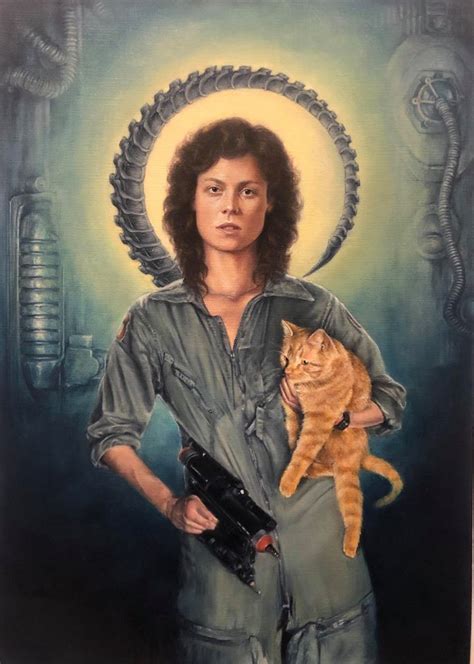 Alien Ellen Ripley And Jonesy Art Art Ellen Ripley