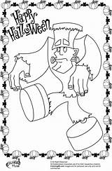 Coloring Frankenstein Pages Cute Halloween Template sketch template