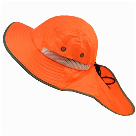 Men Neck Flap Boonie High Visibility Safety Reflective Bucket Hat Cap
