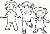 Coloring Children Pages Playing Clipart Kids Strong Library Kid sketch template