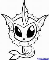 Coloring Pikachu Chibi Pages Colouring Vaporeon sketch template