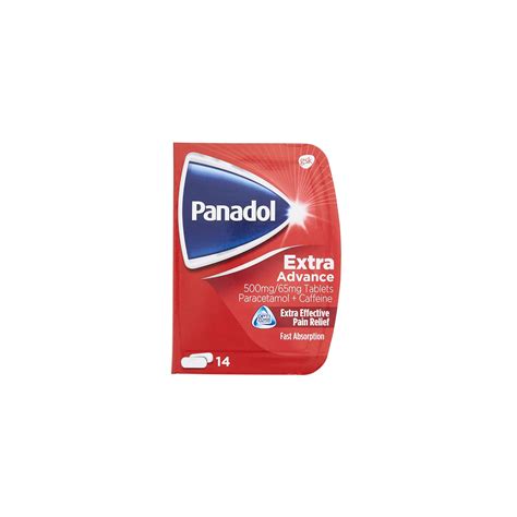panadol extra advance paracetamol caffeine tablets mg  bodycare