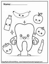 Dentist Tooth Freepreschoolcoloringpages Brushing sketch template