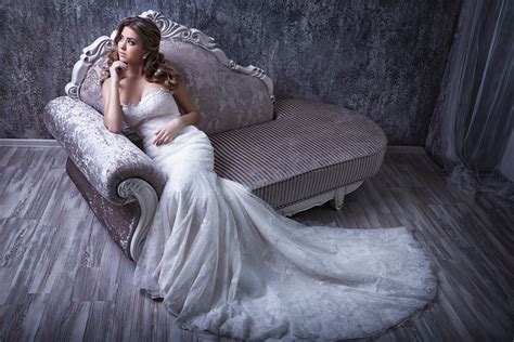 Couch Dress Women Model Bride Dress Wallpapers Hd