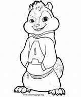 Coloring Alvin Chipmunks Pages Popular sketch template