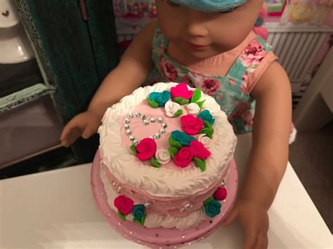 american girl cake and pedestal for your american girl bakery etsy