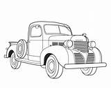 Coloring Pages Truck Pick Pickup Trucks Old Car Popular Cars Classic Colouring Kids sketch template