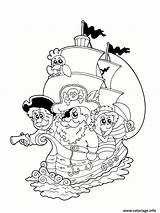 Bateau Pirates Aventure Capitaine Pirate Colorier Imprimé Fois sketch template