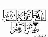 Coloring Mains Wash Laver Higiene Etapes Actividades Manos Lavado Preescolar Handwashing Habitos Preschool Lavar Igiene Educazione Coronavirus Handwash Attività Trabajo sketch template