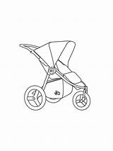 Baby Coloring Stroller Pages Printable sketch template
