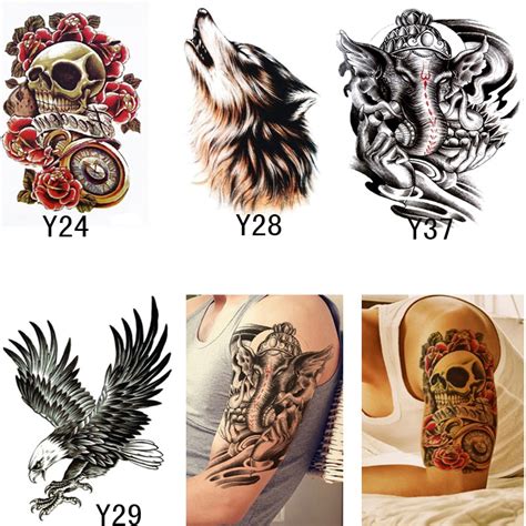 4pcs 3d temporary tattoos stencils beauty makeup for men women sexy