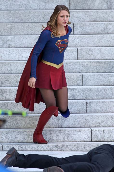 Melissa Benoist Supergirl Set In Vancouver 09 12 2016