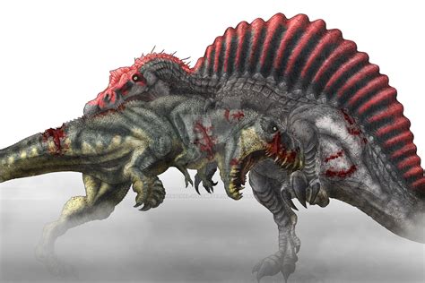 tyrannosaurus rex  spinosaurus colored wip  herschel hoffmeyer