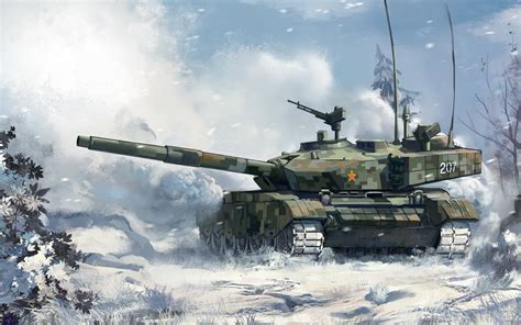 images tanks type  snow painting art military