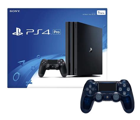 playstation  pro tb console  extra  million limited edition translucent blue dualshock