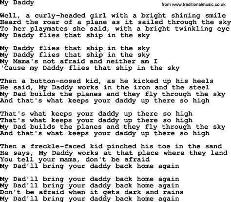 woody guthrie song  daddy lyrics