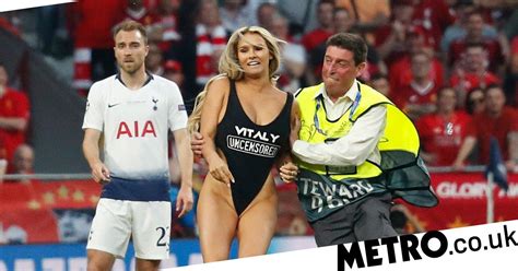 female pitch invader interrupts champions league final between