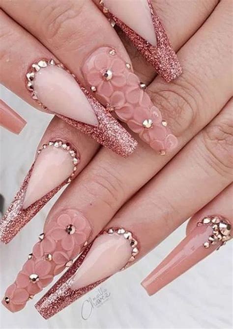 ideas  luxury nails   dazzle  bling acrylic nails