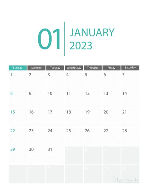 january  calendar  printable  holidays