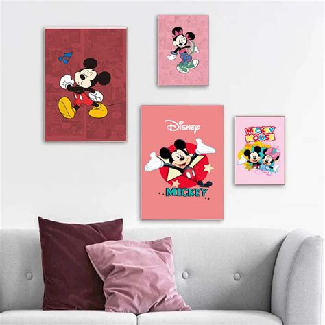 disney mickey en minnie mouse canvas schilderij cartoon prints en posters wall art voor