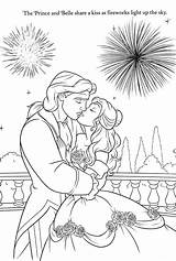 Coloring Beast Pages Beauty Disney Belle Princess Printable Wedding Colouring Para Colorear Book Adult Cartoon Sheets Kids Animation Movies Princesas sketch template