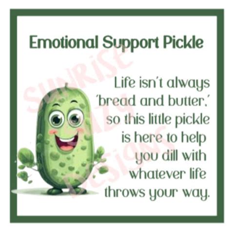 emotional support pickle tags printable  etsy