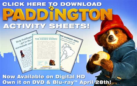 paddington printable activity sheets activity sheets bear
