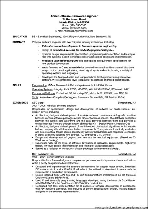 resume samples  experienced software professionals  samples