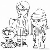 Coloring Despicable Pages Agnes Edith Margo Girls Minions Coloring4free Color Kids Colouring Minion Mii Drawing Disney Do Print Book Getcolorings sketch template