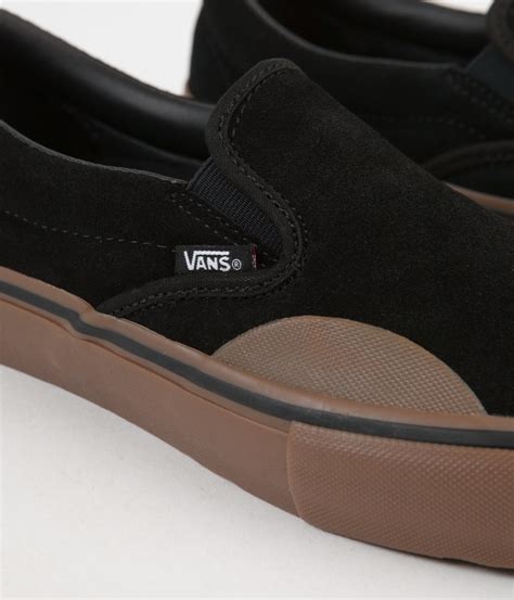vans slip  pro shoes rubber black gum flatspot